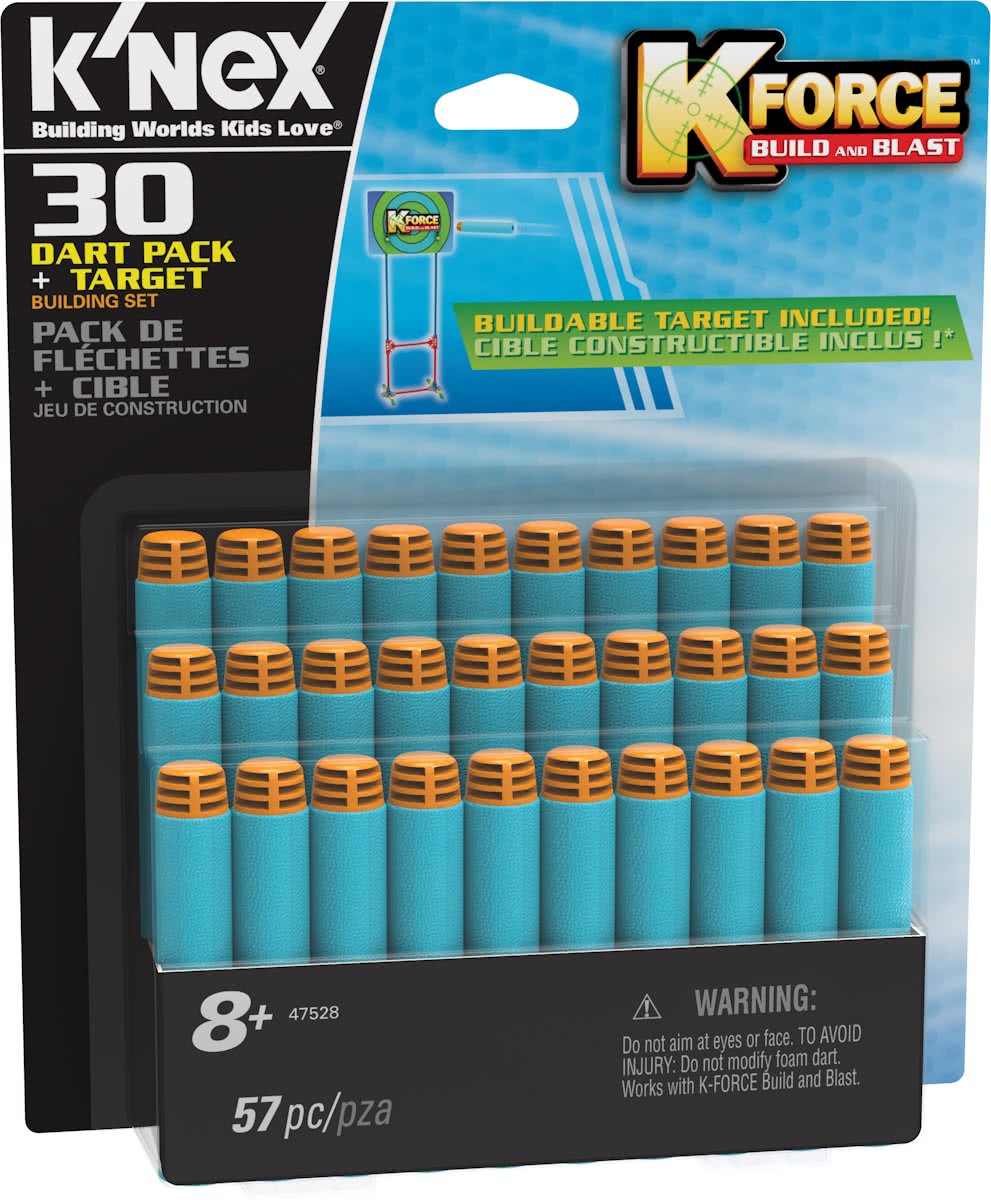 KNEX K-FORCE Dart Pack + Target - 30 Stuks